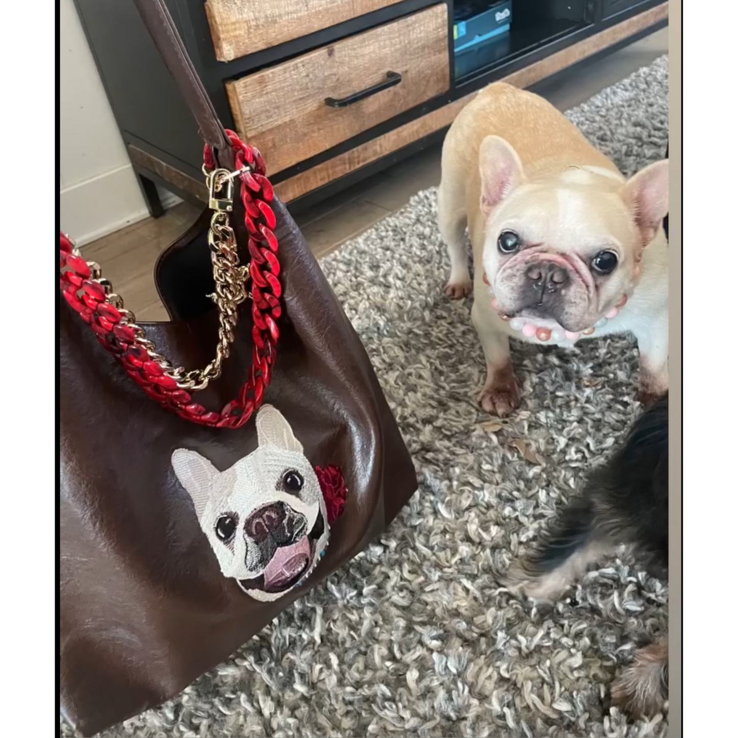 Custom Embroidered Vegan Leather Pet Bag – Personalized Crossbody for Pet Lovers