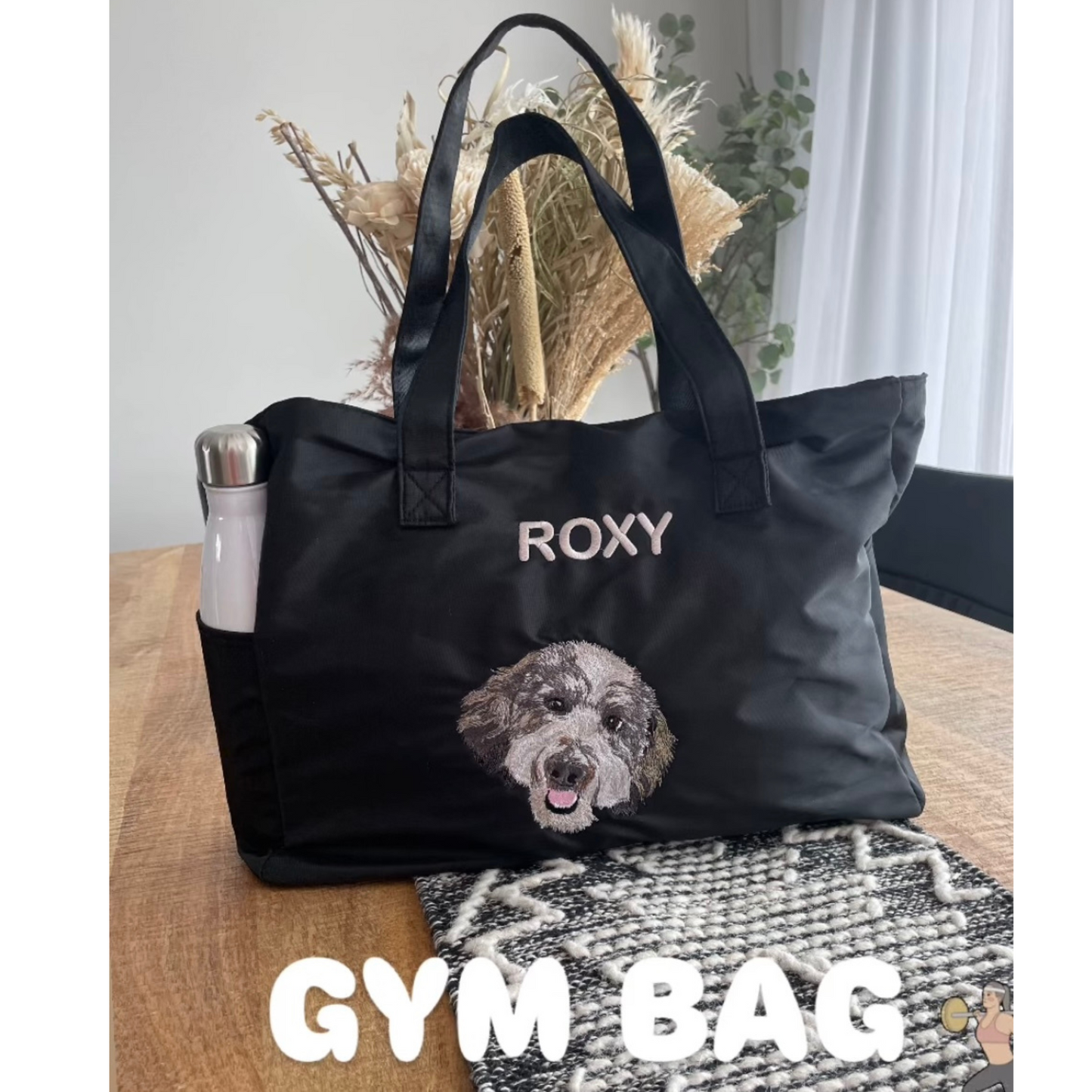 Custom Embroidered Gym Bag – Personalized Tote for Pet Lovers