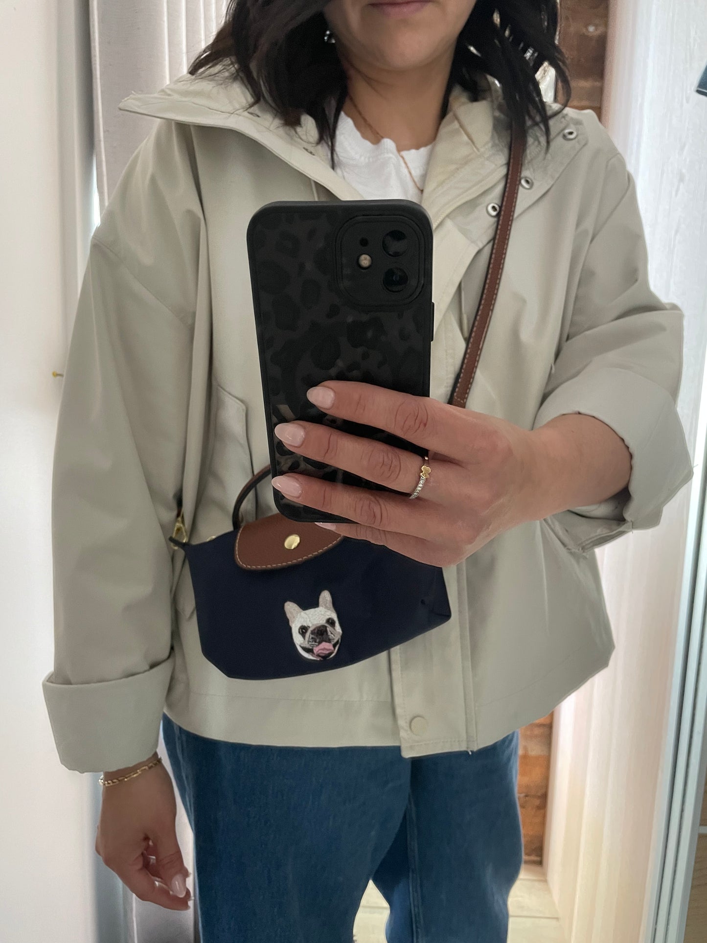 Embroidered mini crossbody bag