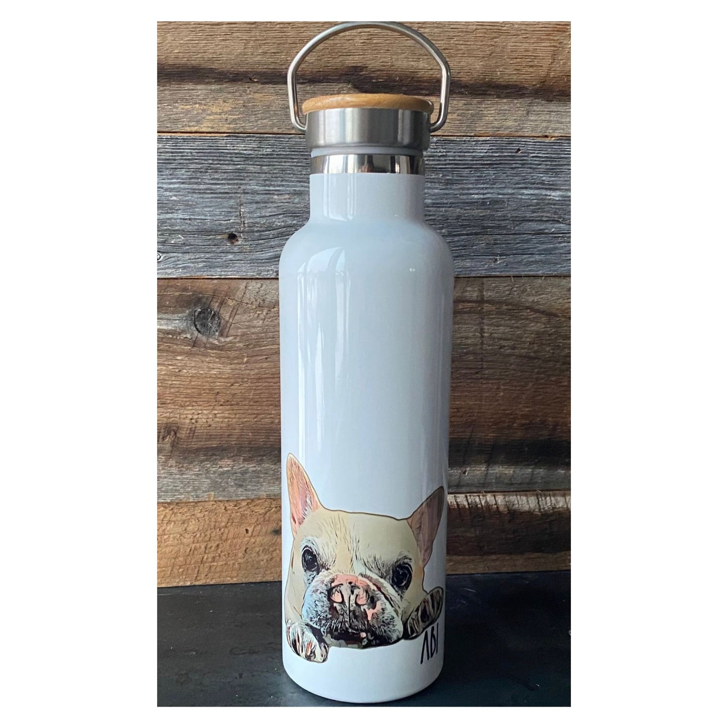 Custom Pet Portrait Water Bottle – 750 ml