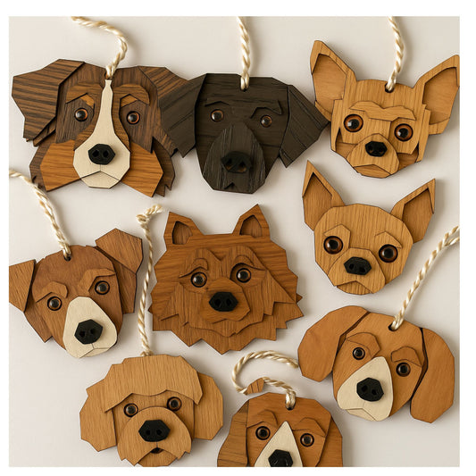 Wooden Dog Ornament – (Ready to Ship)