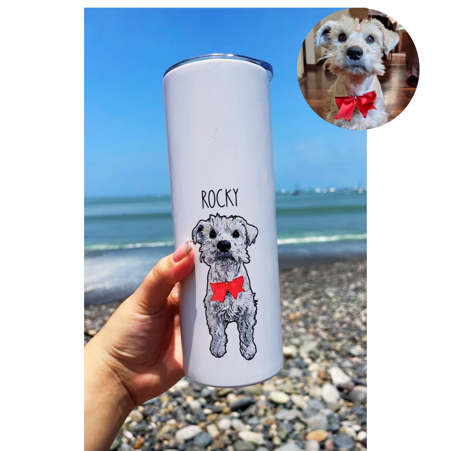 Custom Tumbler with Your Pet’s Face – 20oz Personalized Drinkware for Pet Lovers