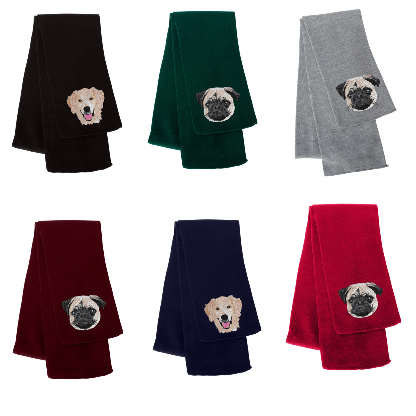 Custom Embroidered Scarf with Your Pet’s Face – A Cozy & Personalized Gift for Pet Lovers