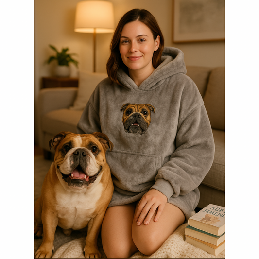 Hoodie Couverture Personnalisé avec Broderie – Cadeau sur mesure pour les amoureux des animaux