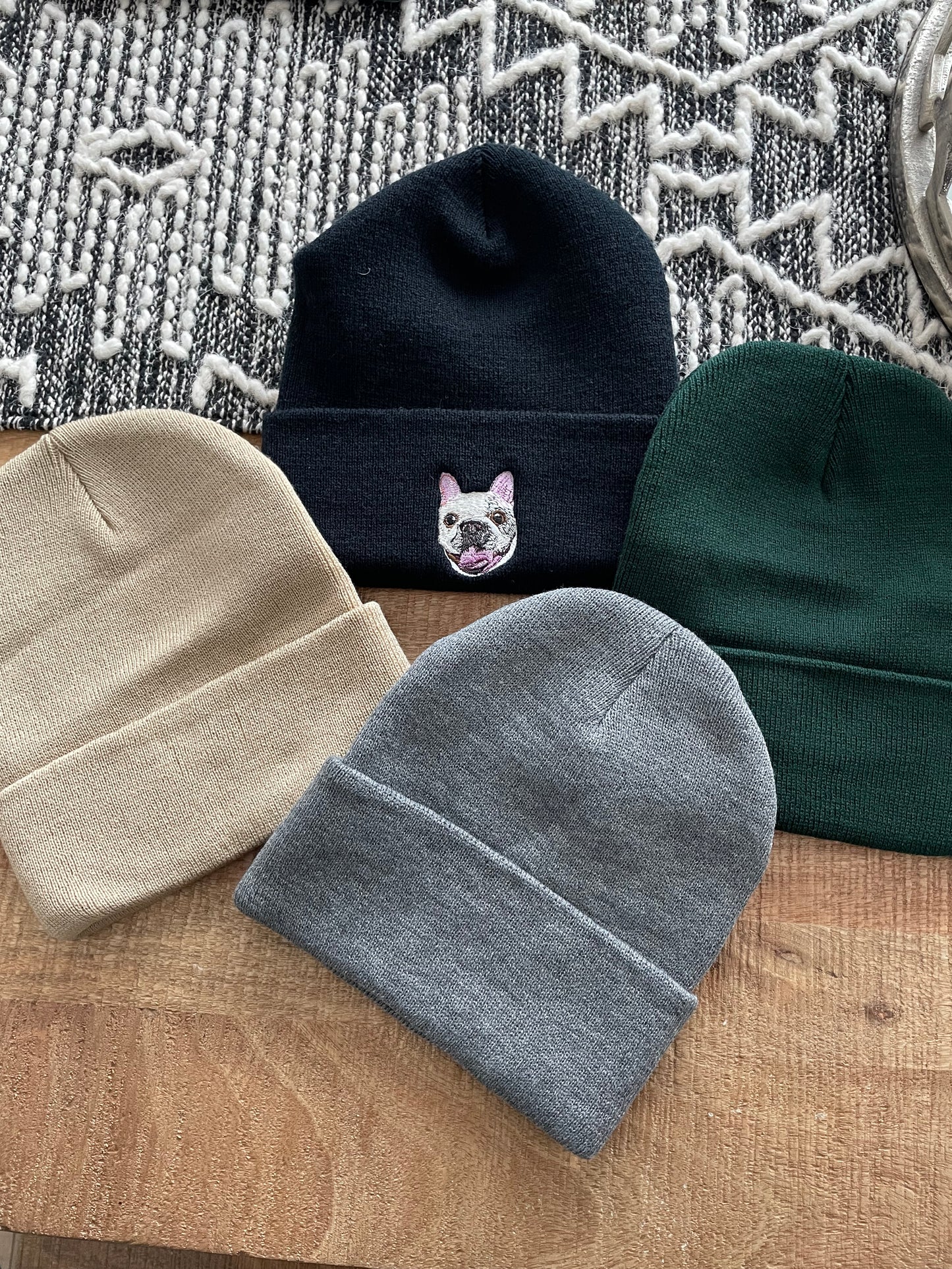 Custom Embroidered Beanie with Your Pet’s Face – Personalized Gift for Pet Lovers