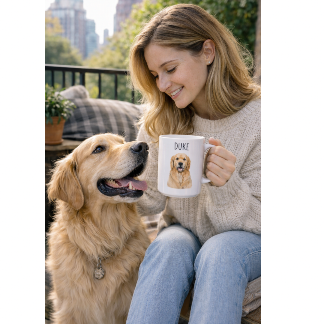 Custom Ceramic Mug with Your Pet’s Face