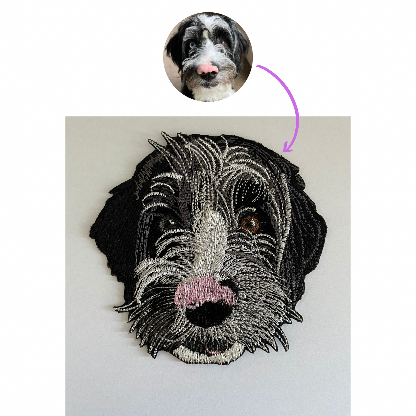 Custom Embroidered Pet Patch – Personalized Iron-On Patch (4x4 in.)