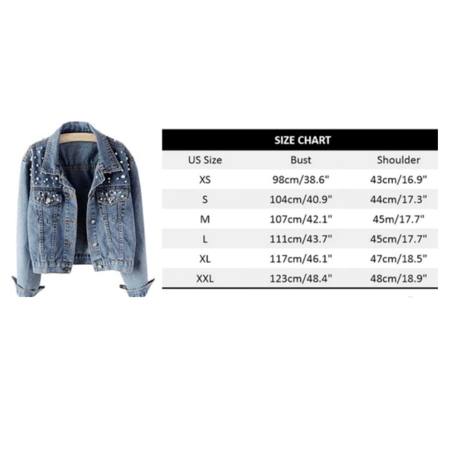 Veste en Jean Brodée avec Perles – Portrait Personnalisé de Votre Animal (9x9 po)