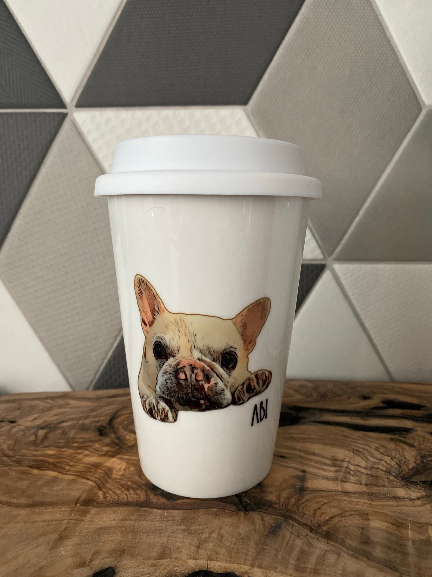 Custom Travel Ceramic Mug with Your Pet’s Face