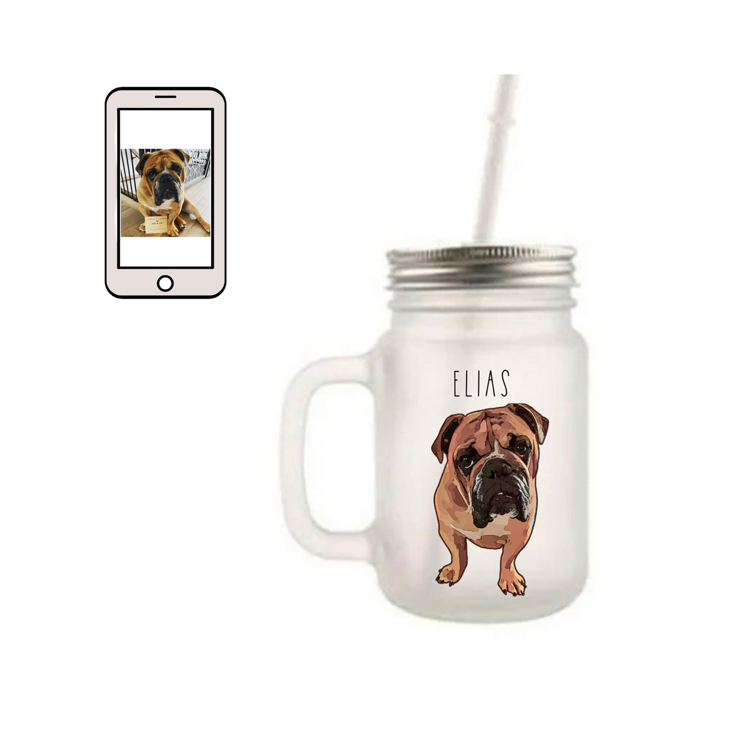 Mason Jar with your Pet Face