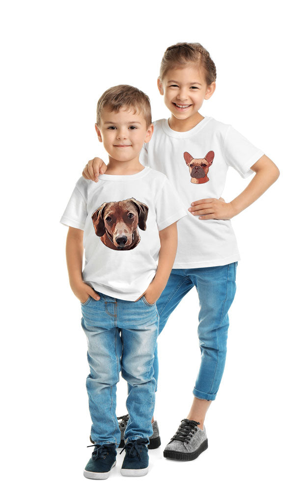 Custom Printed Kids T-Shirt with Pet Face – Personalized Gift for Little Pet Lovers