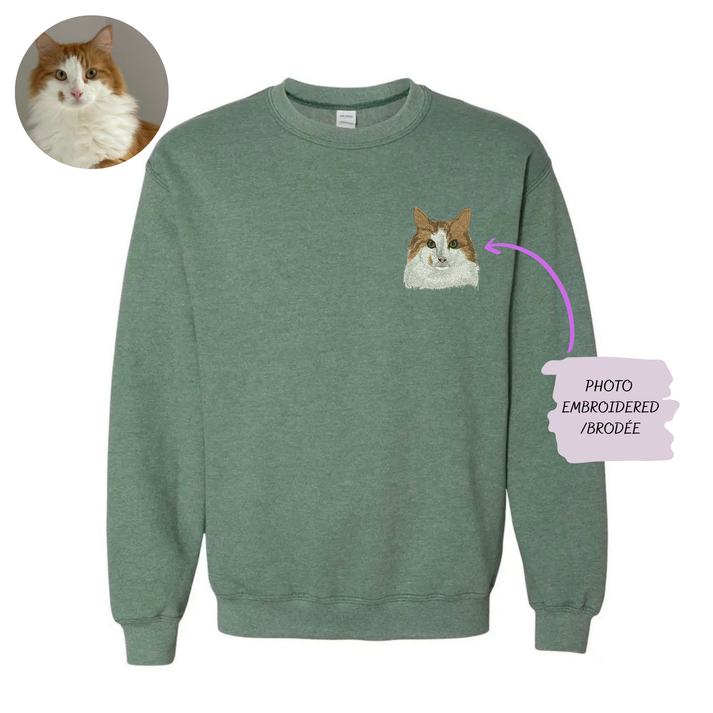 Custom Embroidered Crewneck – Personalized Pet Sweatshirt for Pet Lovers