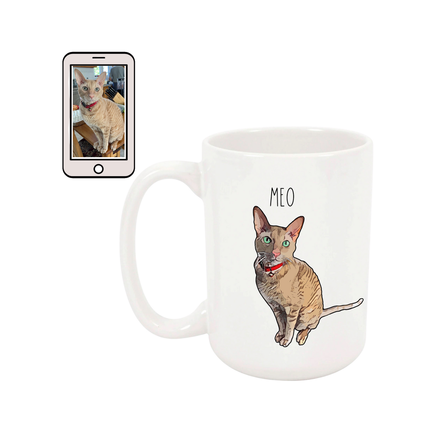 Custom Ceramic Mug with Your Pet’s Face