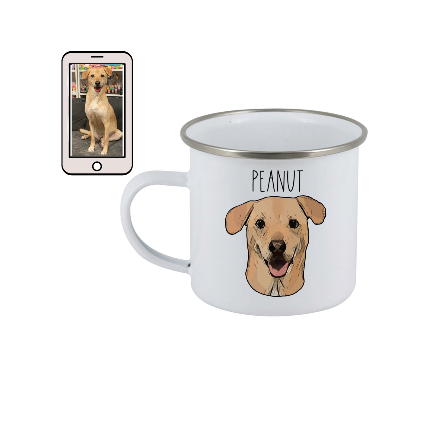 Custom Campfire Mug – Personalized with Your Pet’s Face & Name