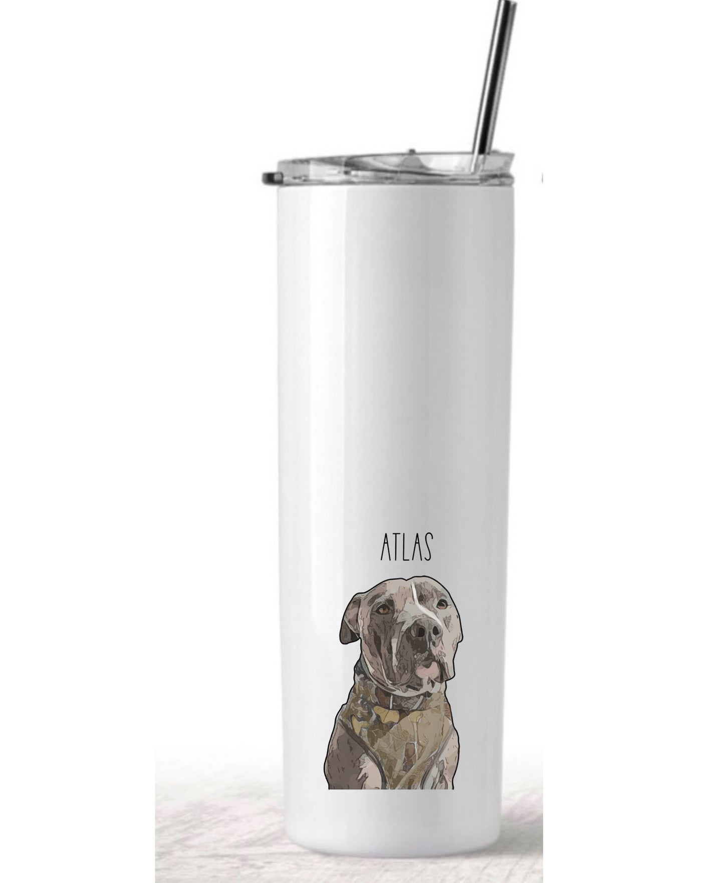 Custom Tumbler with Your Pet’s Face – 20oz Personalized Drinkware for Pet Lovers