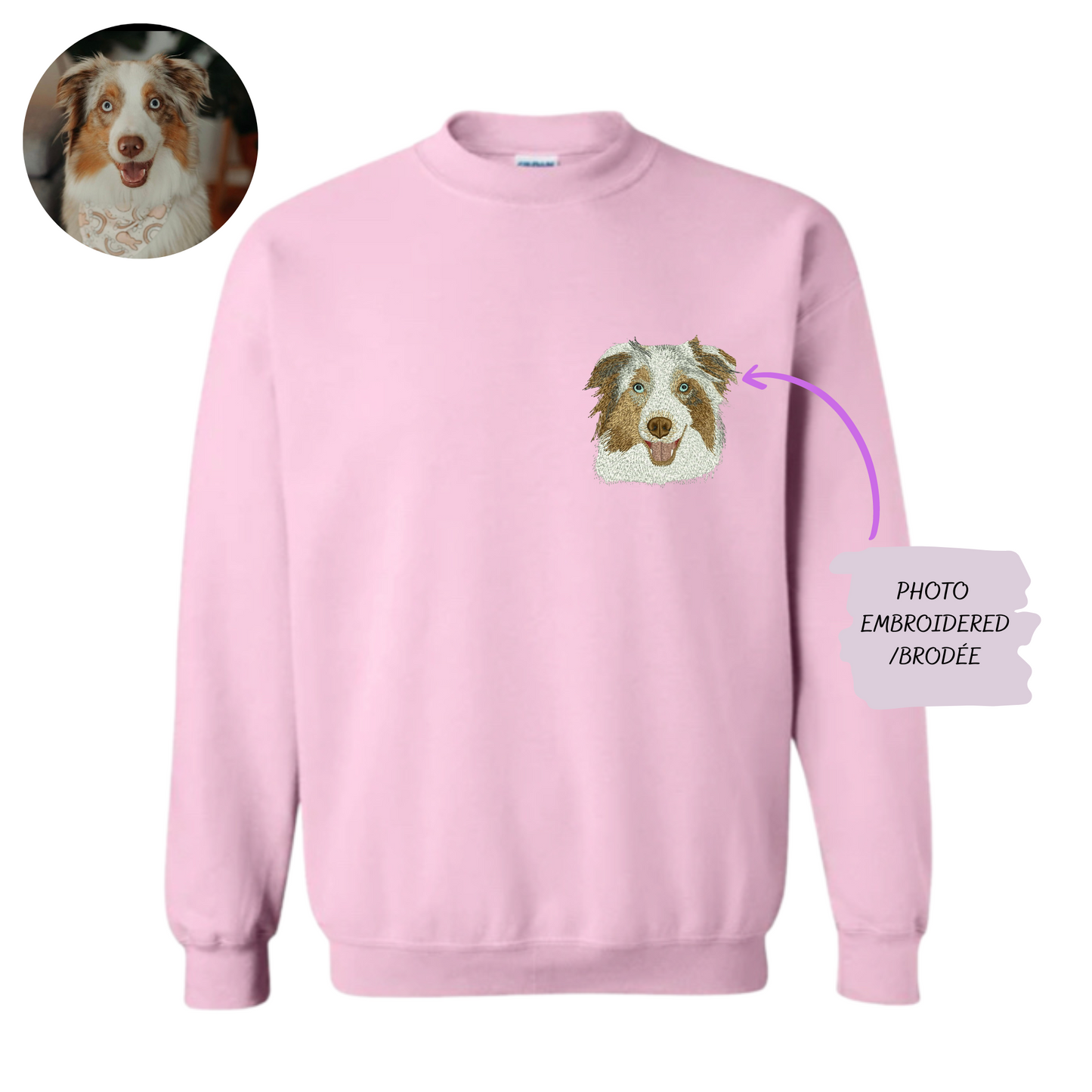 Custom Embroidered Crewneck – Personalized Pet Sweatshirt for Pet Lovers