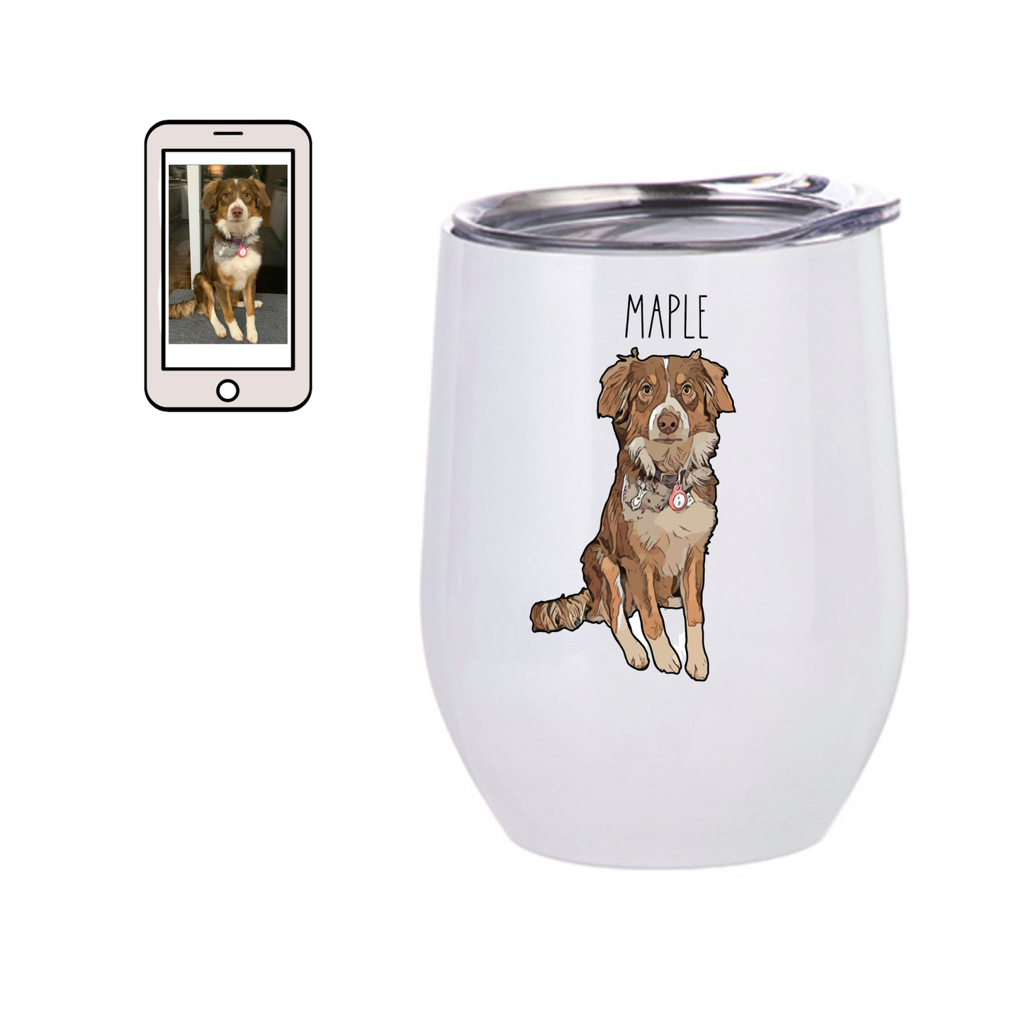 Custom Insulated Stemless Cup with Your Pet’s Face