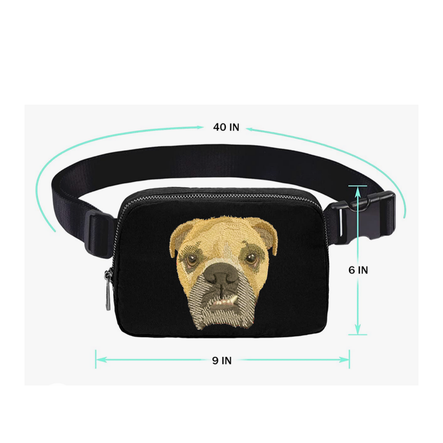 Sac Banane Personnalisé avec Portrait Brodé de Votre Animal – Cadeau Unique pour Amoureux des Animaux