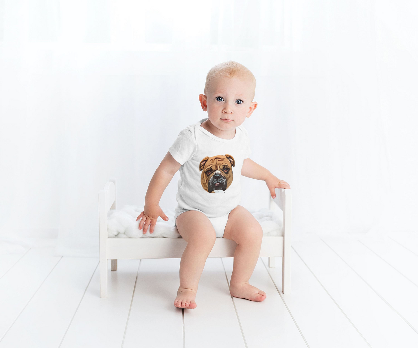Custom Baby Bodysuit with Your Pet’s Face – Unique Gift for Pet Lovers & New Parents