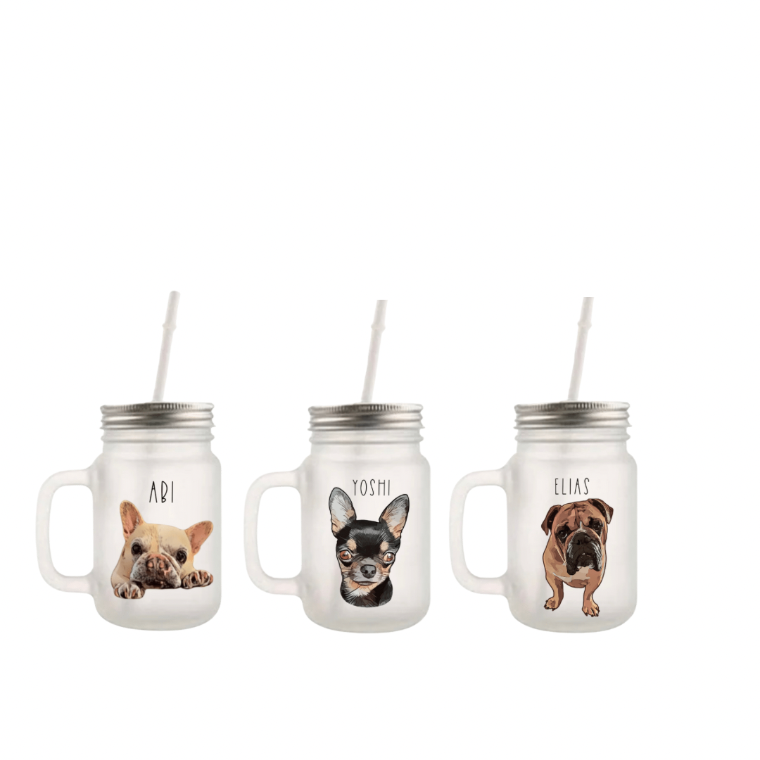 Mason Jar with your Pet Face