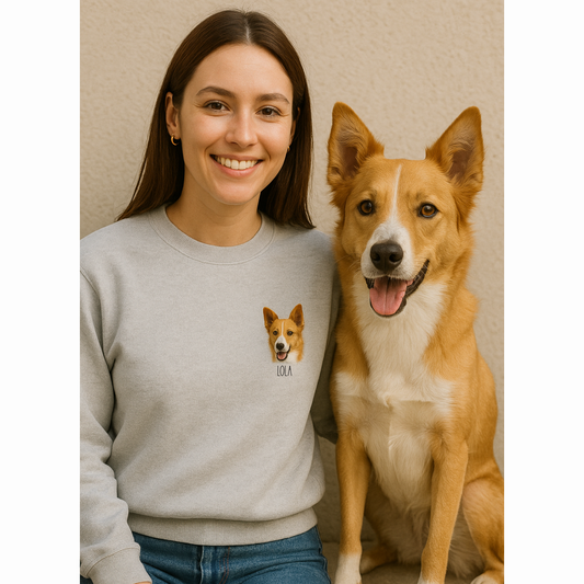 Custom Printed Crewneck with Your Pet’s Image – Personalized Gift for Pet Lovers