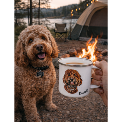 Custom Campfire Mug – Personalized with Your Pet’s Face & Name