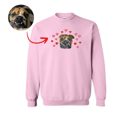 Embroidered Custom Pet Crewneck with Hearts