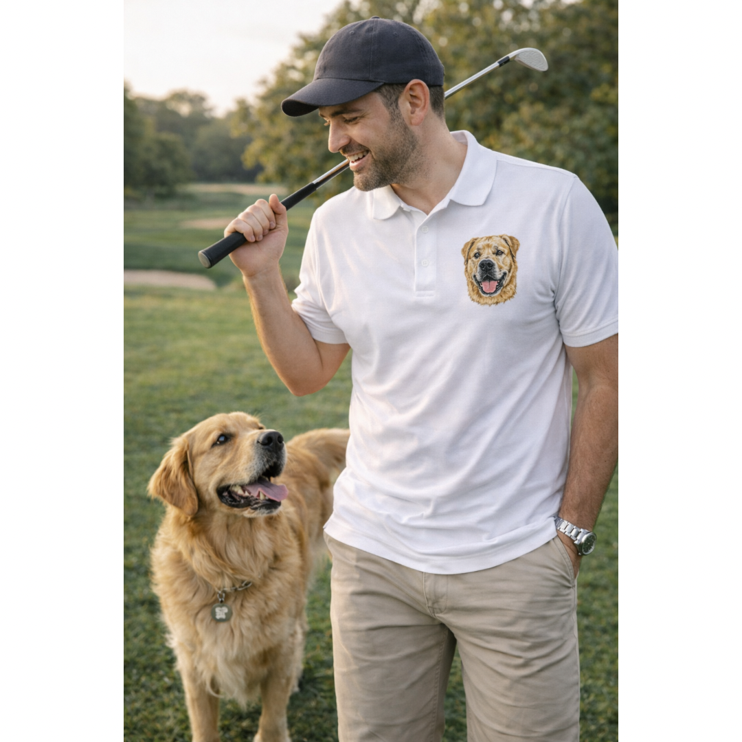 Custom Embroidered Piqué Polo for Pet Lovers – Adult Unisex Fit