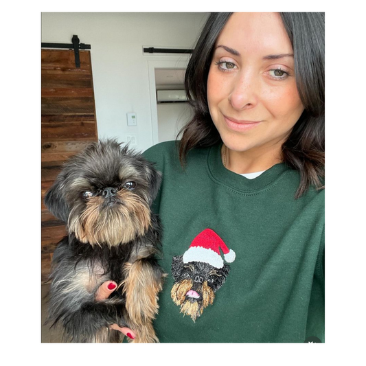 🎄Crewneck brodé portrait de votre animal – Cadeau de Noël personnalisé pour amoureux des animaux