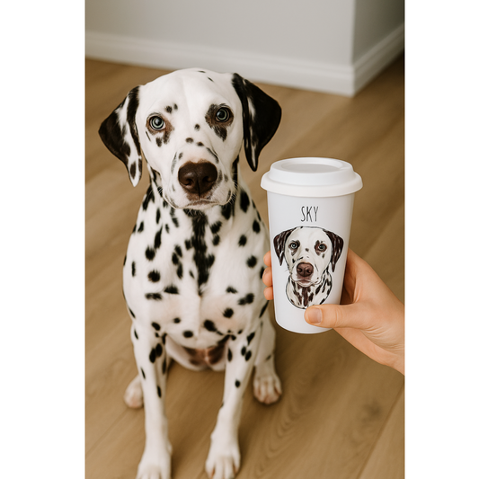 Custom Travel Ceramic Mug with Your Pet’s Face