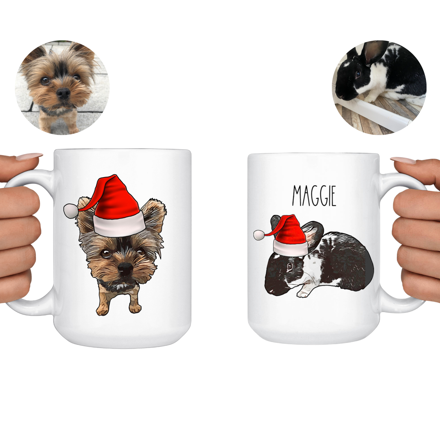 Tasse en céramique personnalisée pour animaux de compagnie de Noël