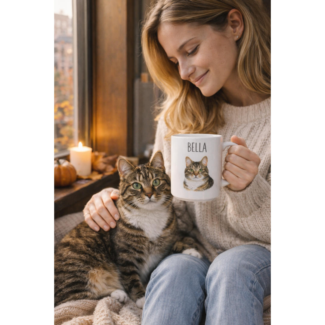Custom Ceramic Mug with Your Pet’s Face
