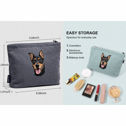 Custom Embroidered Pet Portrait Makeup Bag