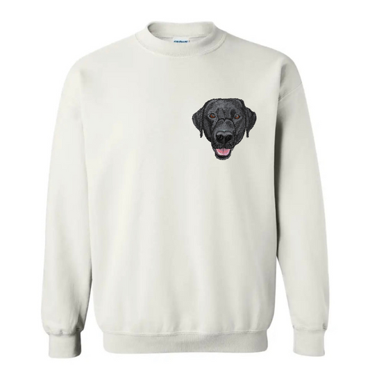 Labrador Black Embroidered Crewneck