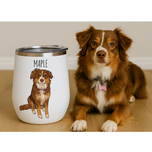 Custom Insulated Stemless Cup with Your Pet’s Face