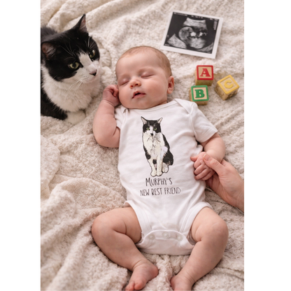 Custom Baby Bodysuit with Your Pet’s Face – Unique Gift for Pet Lovers & New Parents