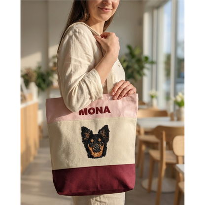 Spring Limited Edition-Custom Embroidered Pet Face Tote Bag