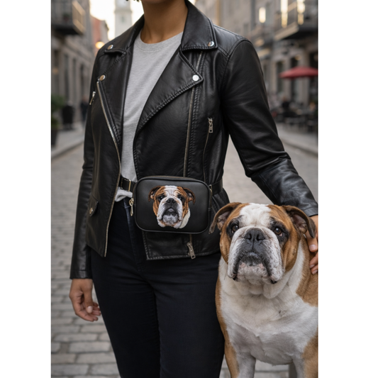 Custom Embroidered Pet Portrait Belt Bag – Personalized Gift for Pet Lovers