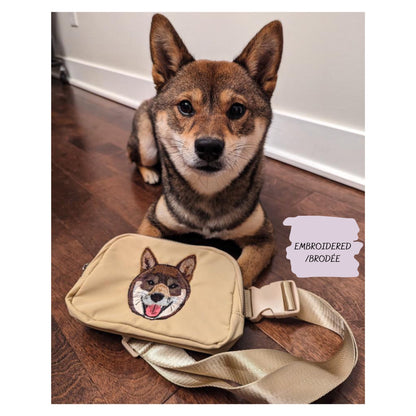 Embroidered Pet Portrait Belt Bag