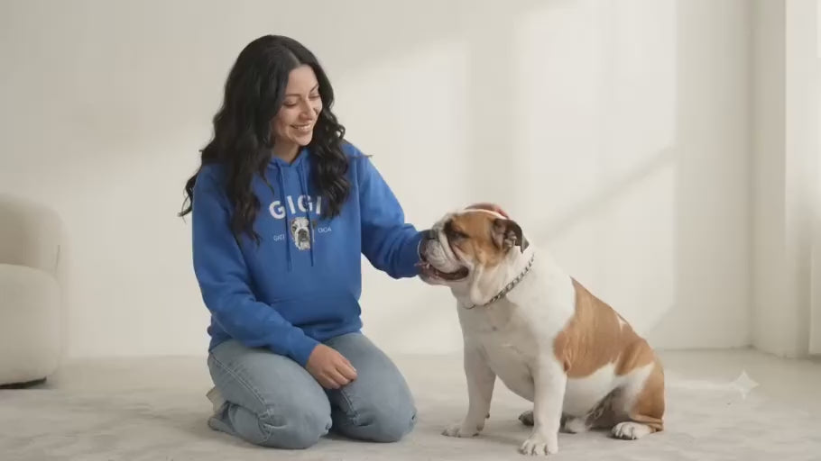 Load video: Custom embroidered pet portrait created from a pet photo by AbicoShops