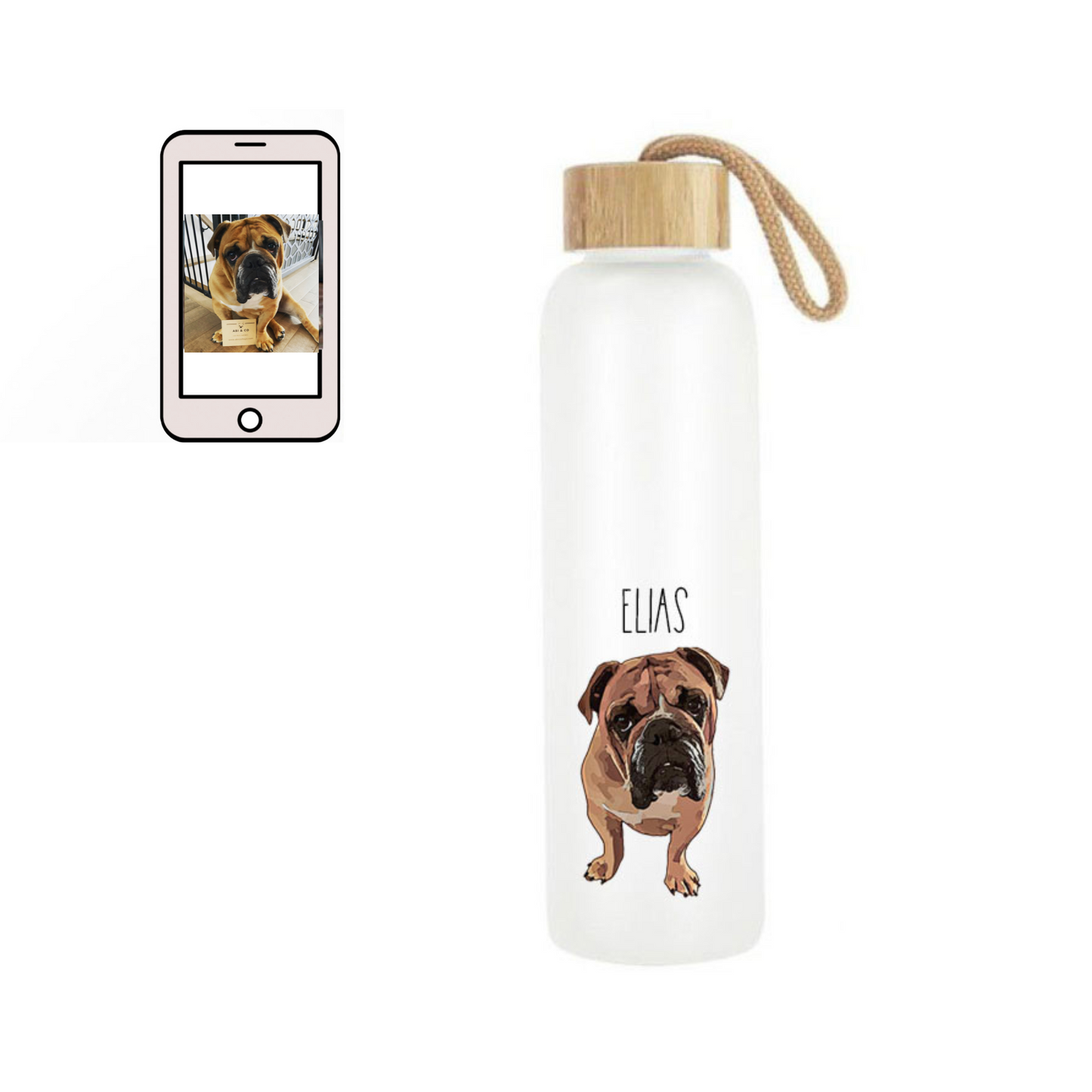 Glass Water Bottle with Bamboo Lid