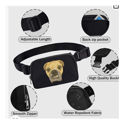 Embroidered Pet Portrait Belt Bag