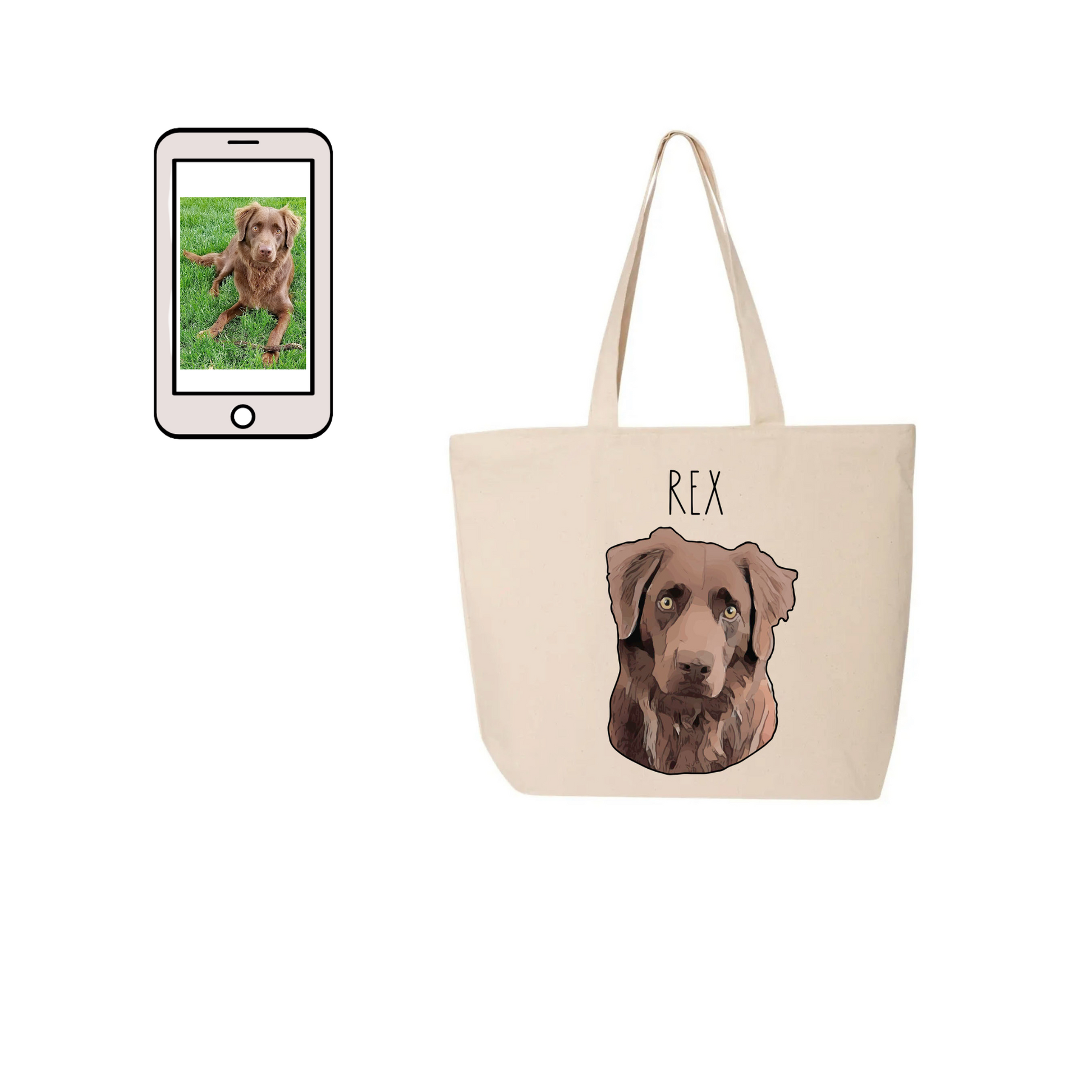 Custom dog best sale tote bag